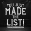 You just made the List