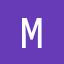 M, deep purple, monospace