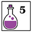 You collected 5 Purple Potions.