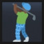 Man Golfing - Dark Skin Tone