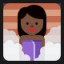 Woman in Steamy Room - Dark Skin Tone