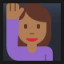 Woman Raising Hand - Medium-Dark Skin Tone