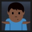 Man Shrugging - Dark Skin Tone