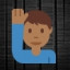Man Raising Hand - Medium-Dark Skin Tone
