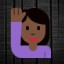 Woman Raising Hand - Dark Skin Tone