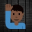 Man Raising Hand - Dark Skin Tone